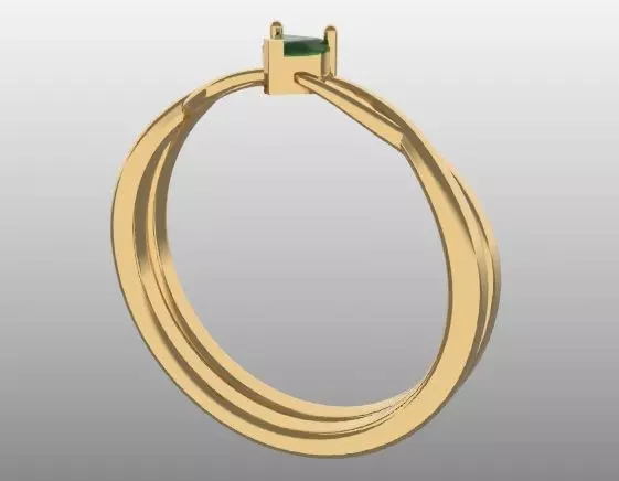 HEART SHAPED RING 16MM DIAMETER SIZE 5 AND HALF 3D print model_1