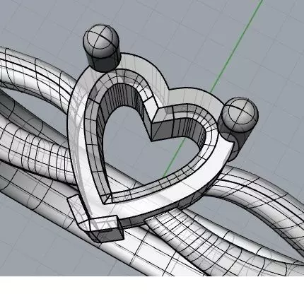 HEART SHAPED RING 16MM DIAMETER SIZE 5 AND HALF 3D print model_2