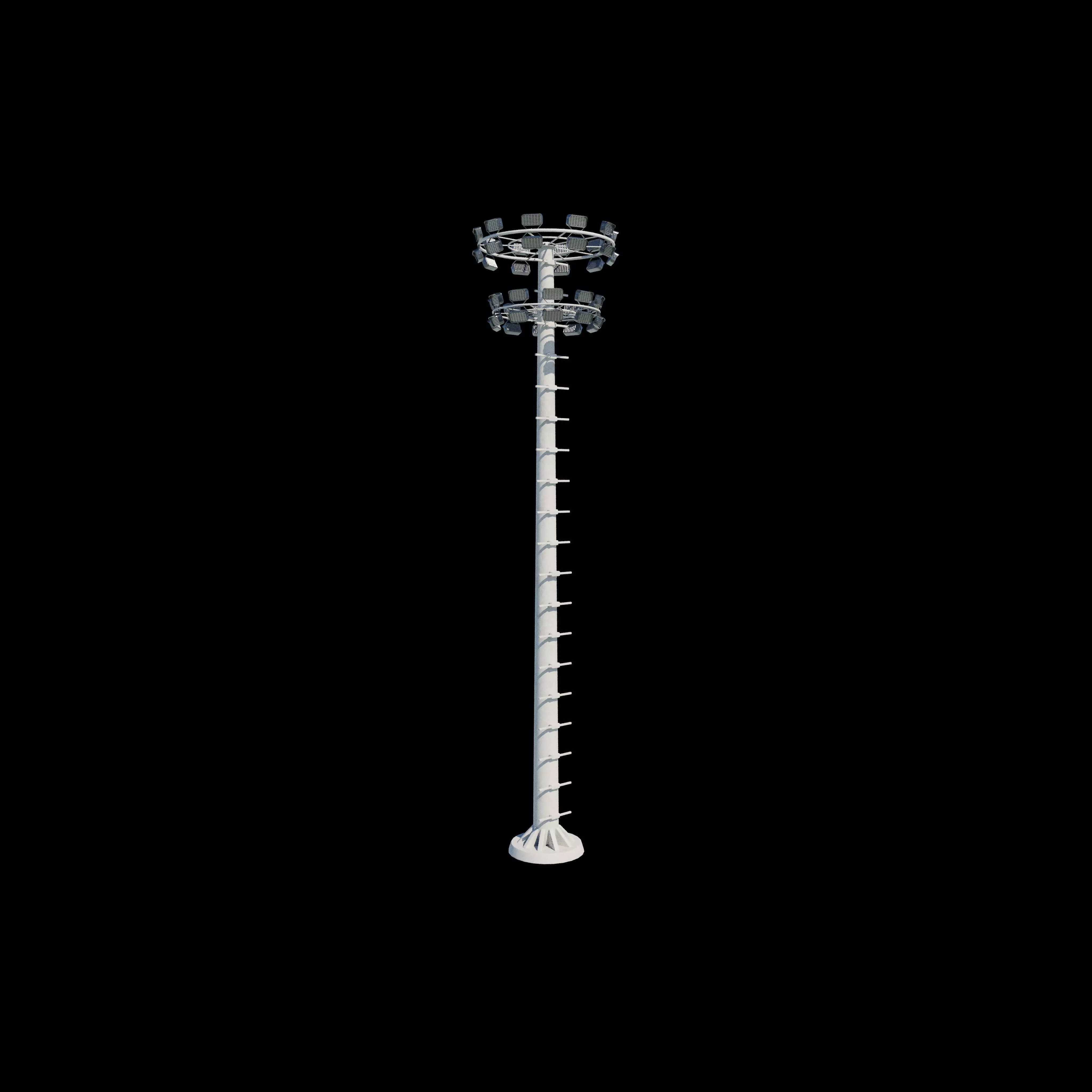 High Mast Light Pole with Flood Light 3D model_3