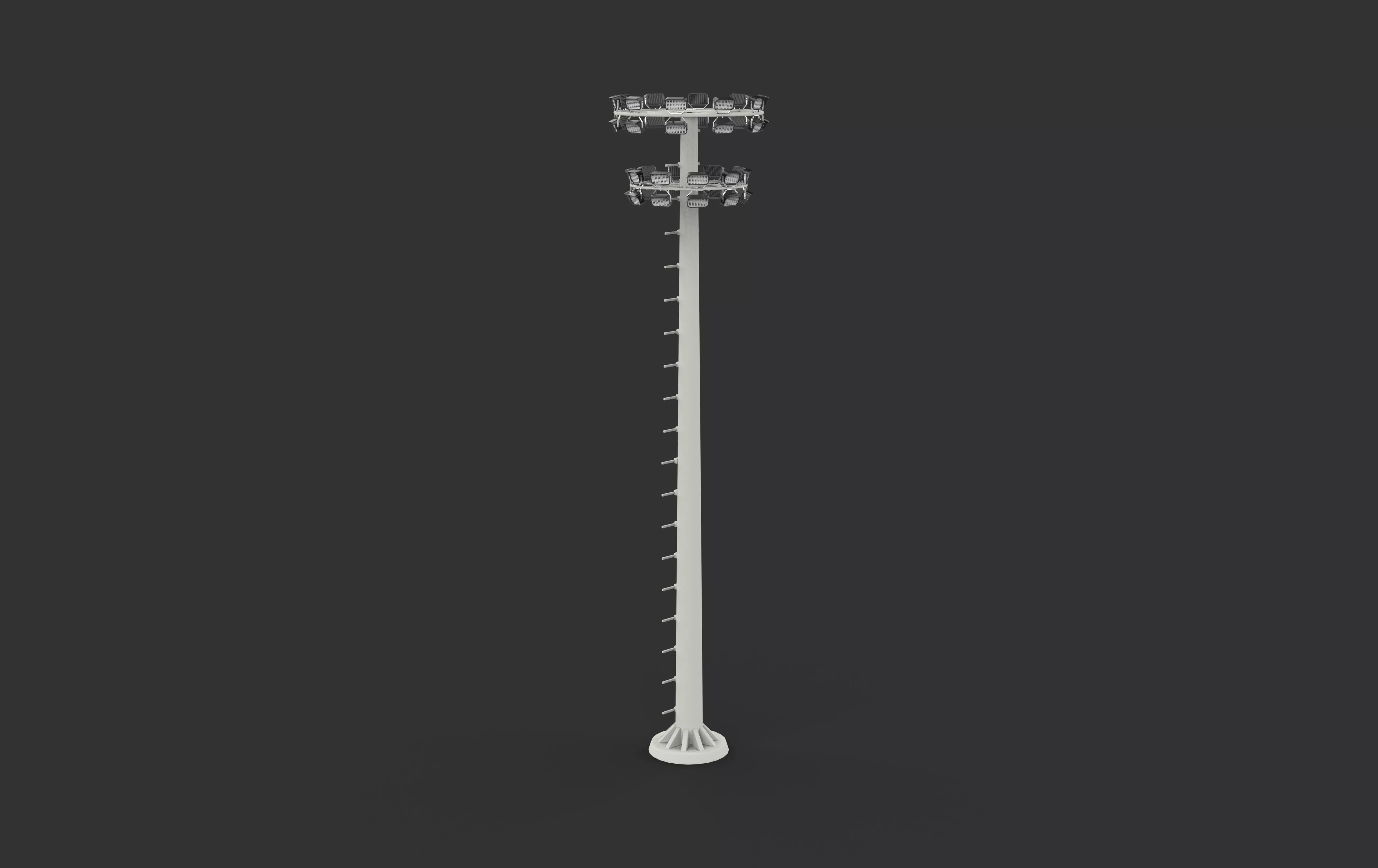High Mast Light Pole with Flood Light 3D model_11
