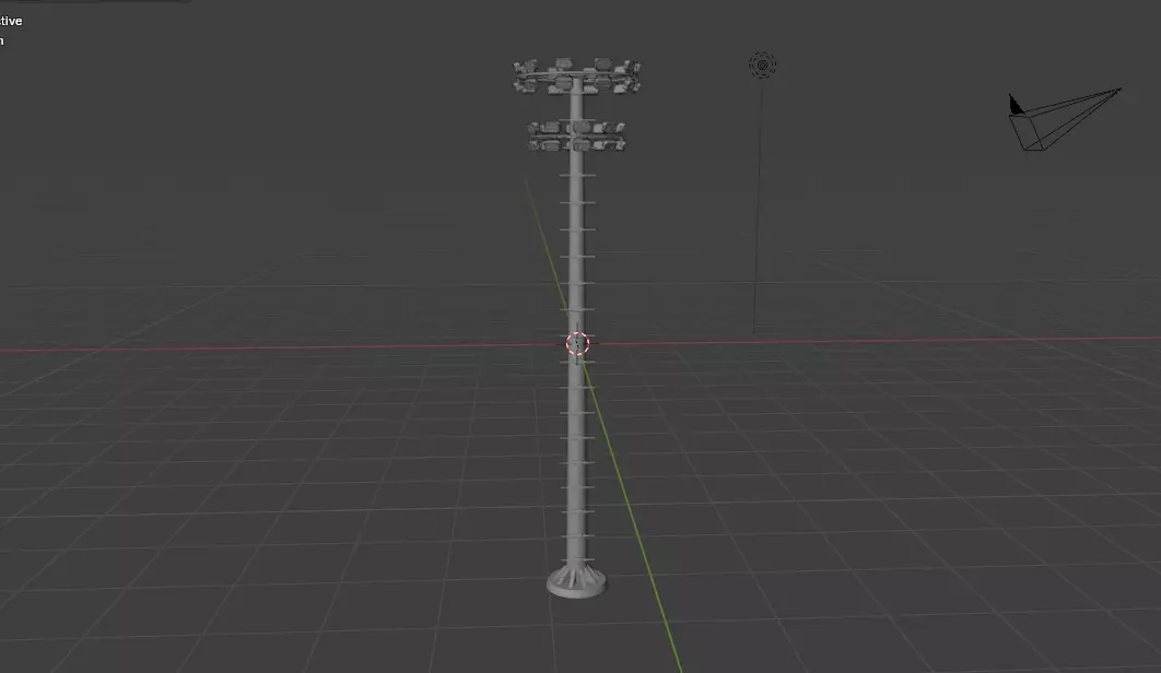 High Mast Light Pole with Flood Light 3D model_18