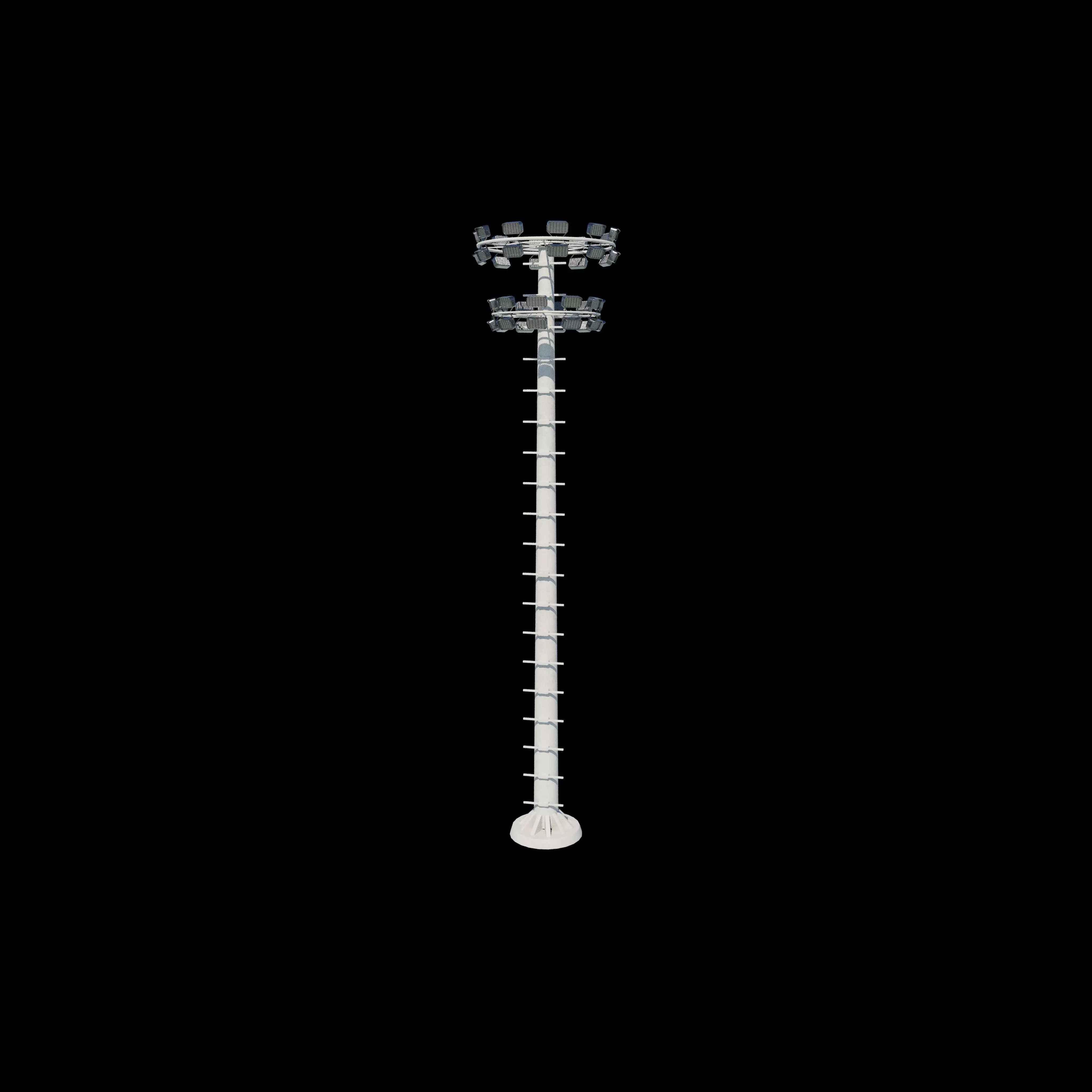 High Mast Light Pole with Flood Light 3D model_0