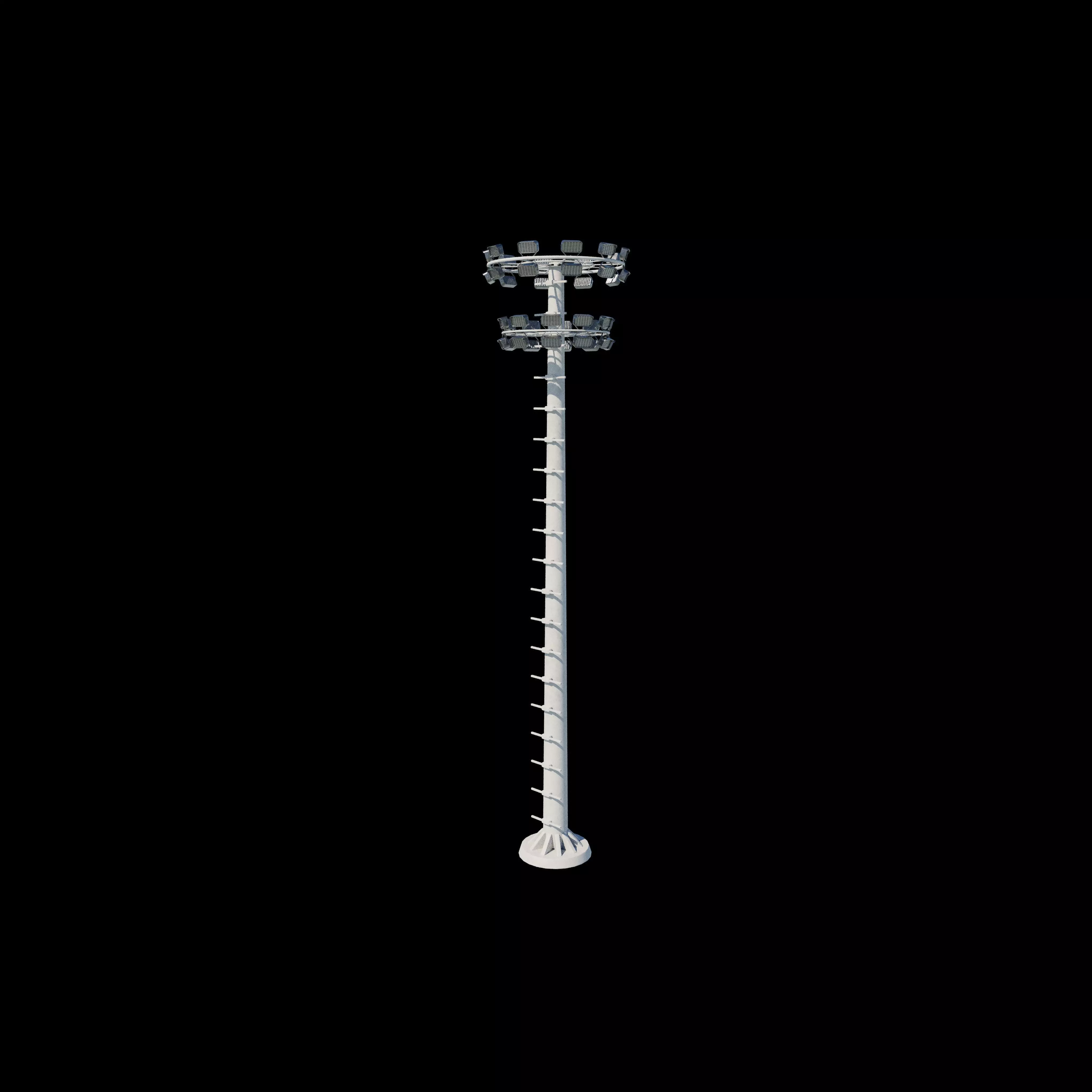 High Mast Light Pole with Flood Light 3D model_2