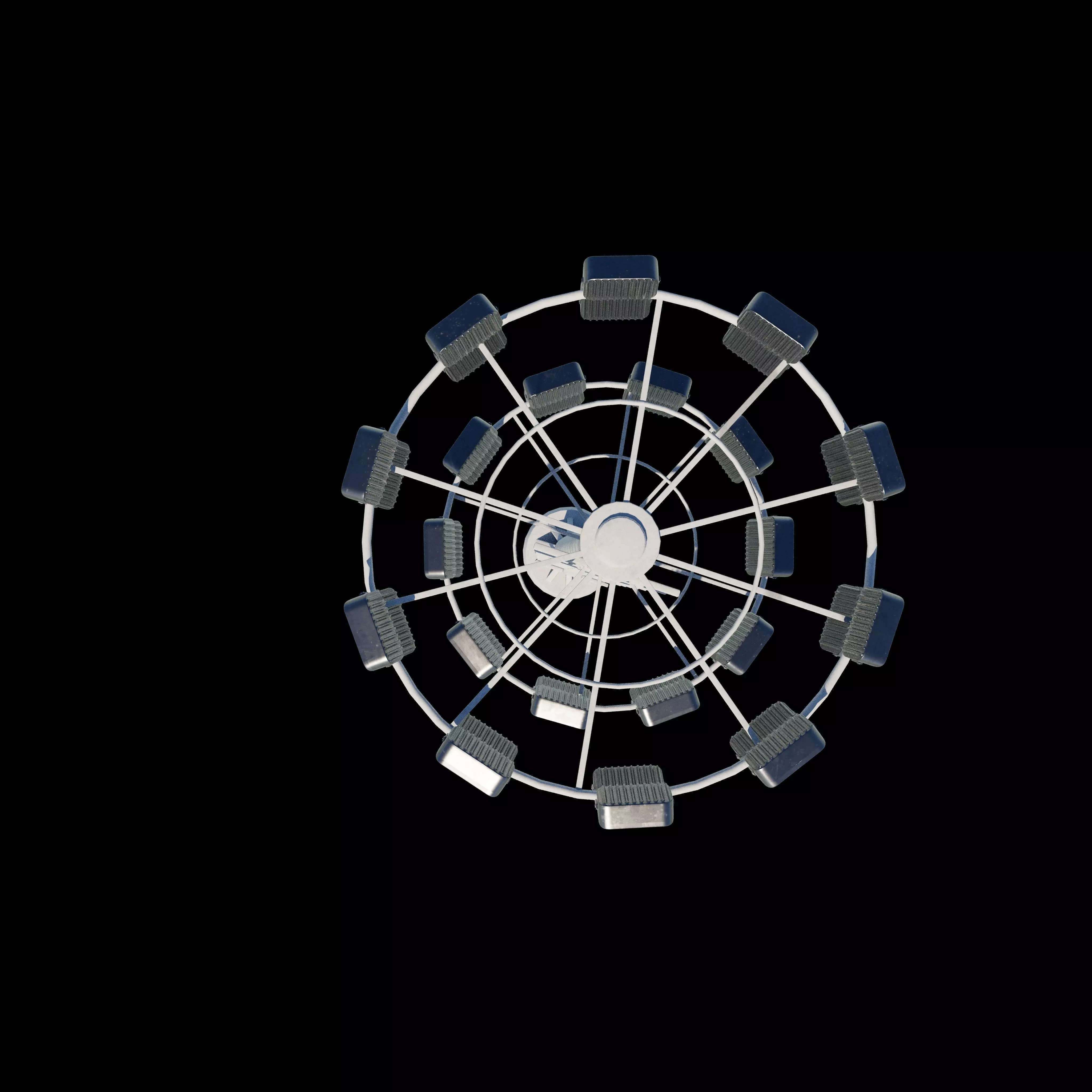 High Mast Light Pole with Flood Light 3D model_6