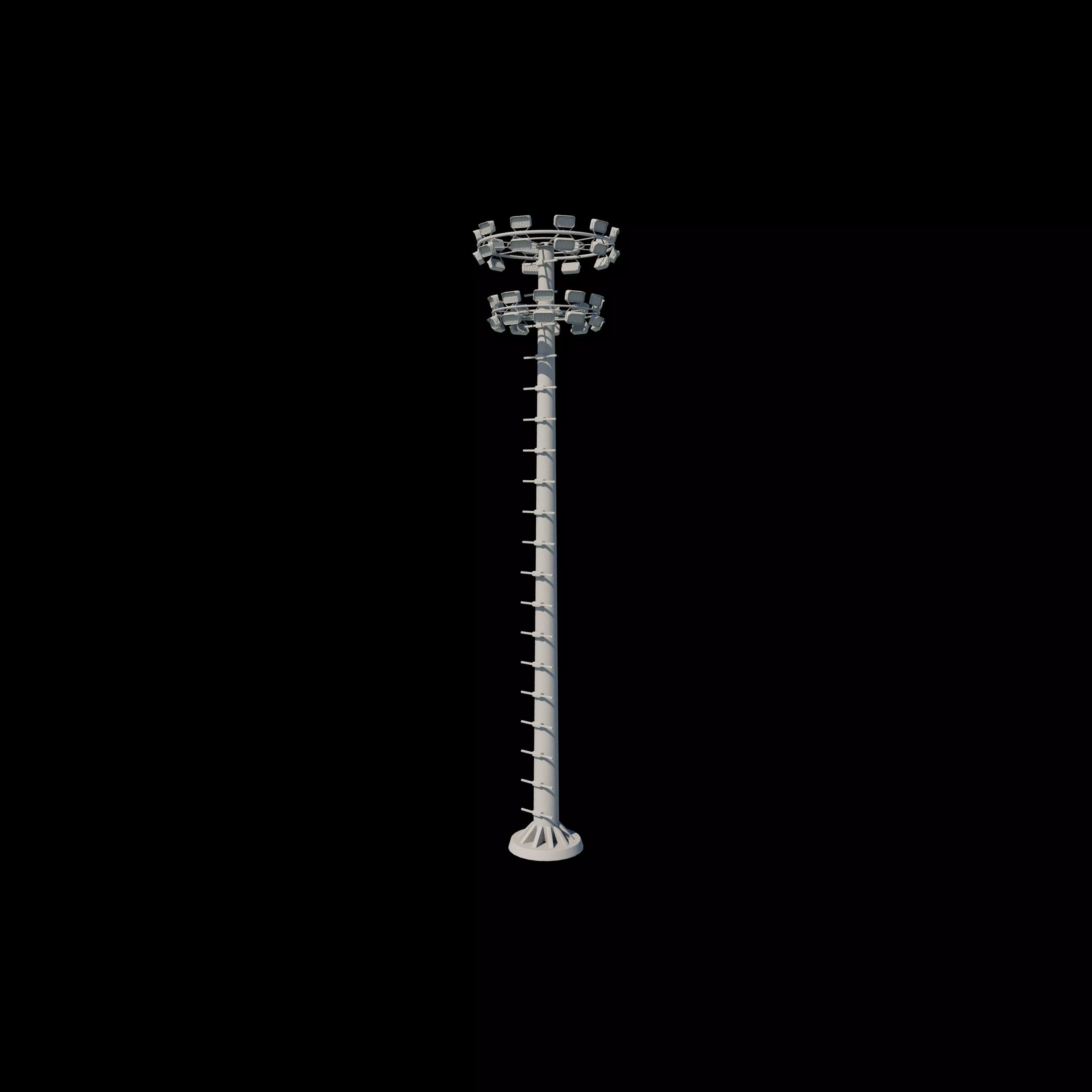 High Mast Light Pole with Flood Light 3D model_8