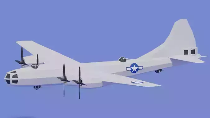 Boeing B-29 Superfortress Bomber Low-poly 3D model