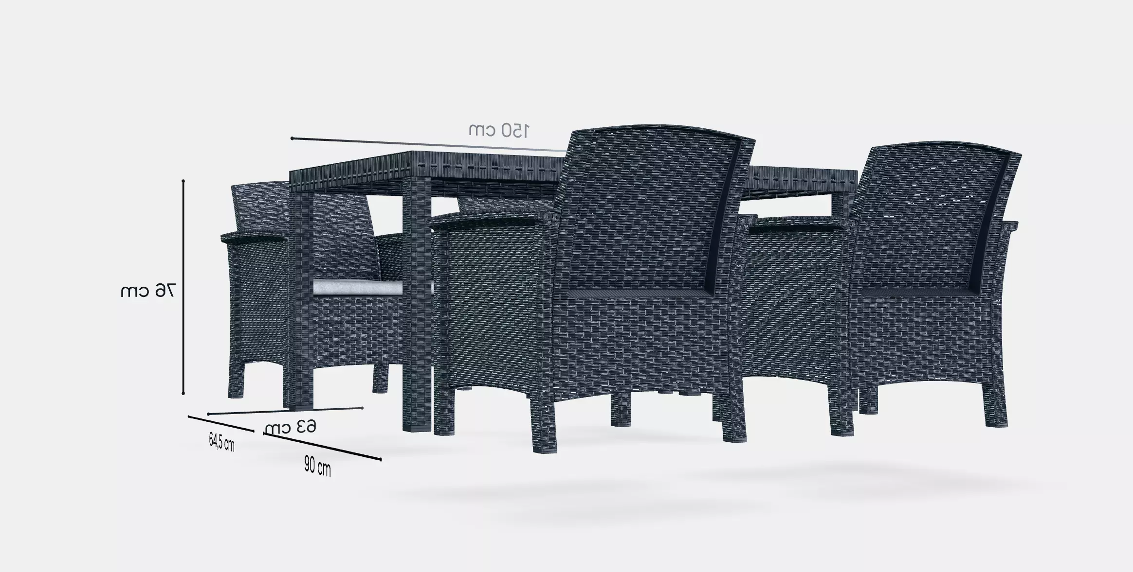 Venus IV Set 4-person garden furniture set 3D model