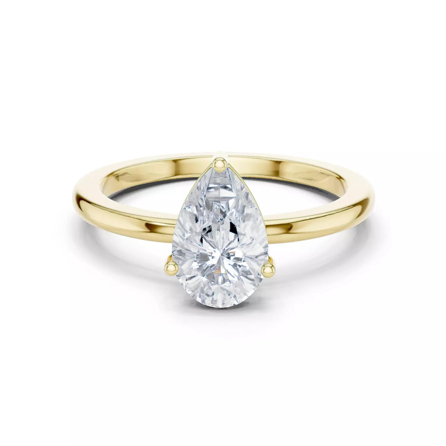 1CT Pear Cut Solitaire Diamond Engagement Ring 3DM STL Video 3D print model_1