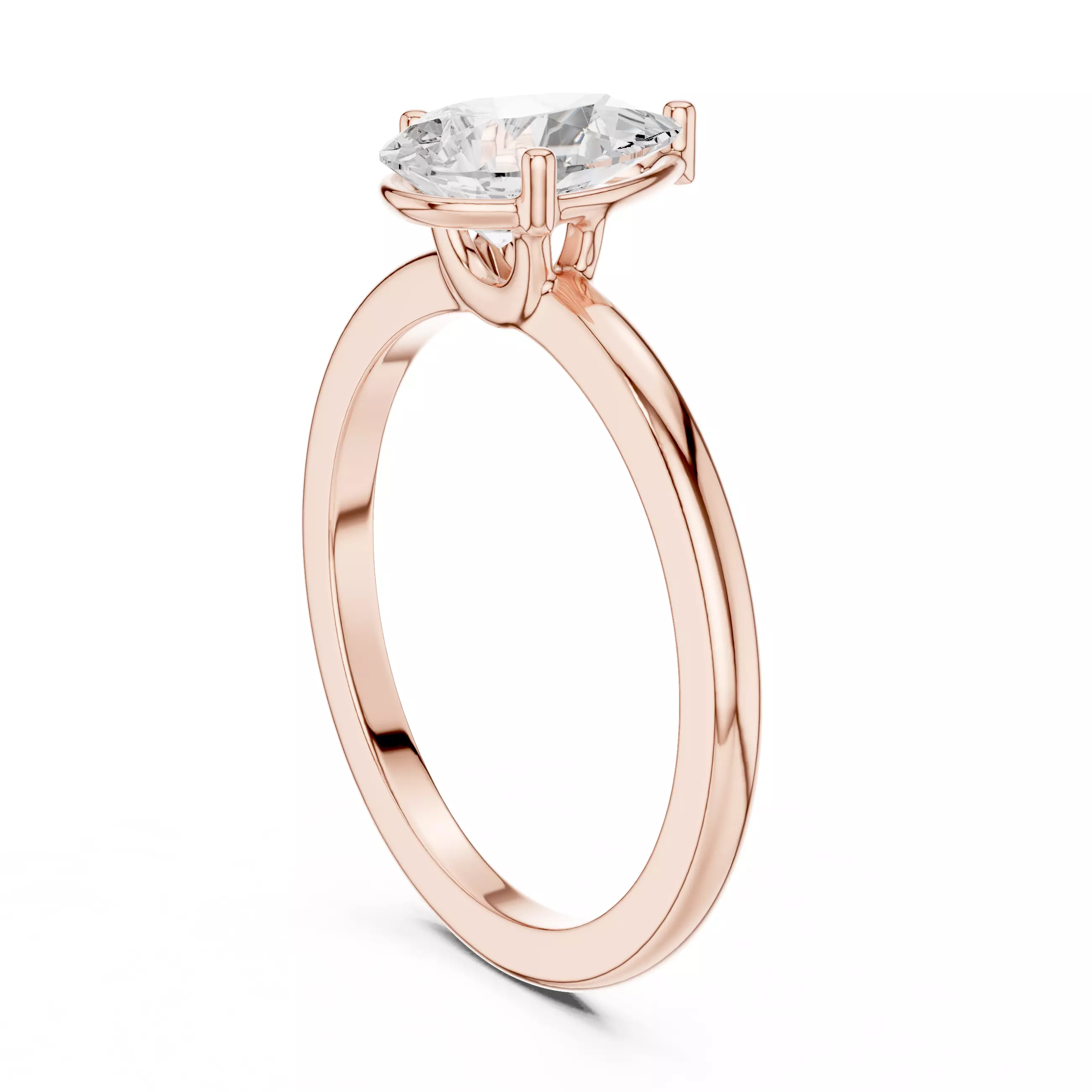 1CT Pear Cut Solitaire Diamond Engagement Ring 3DM STL Video 3D print model_3