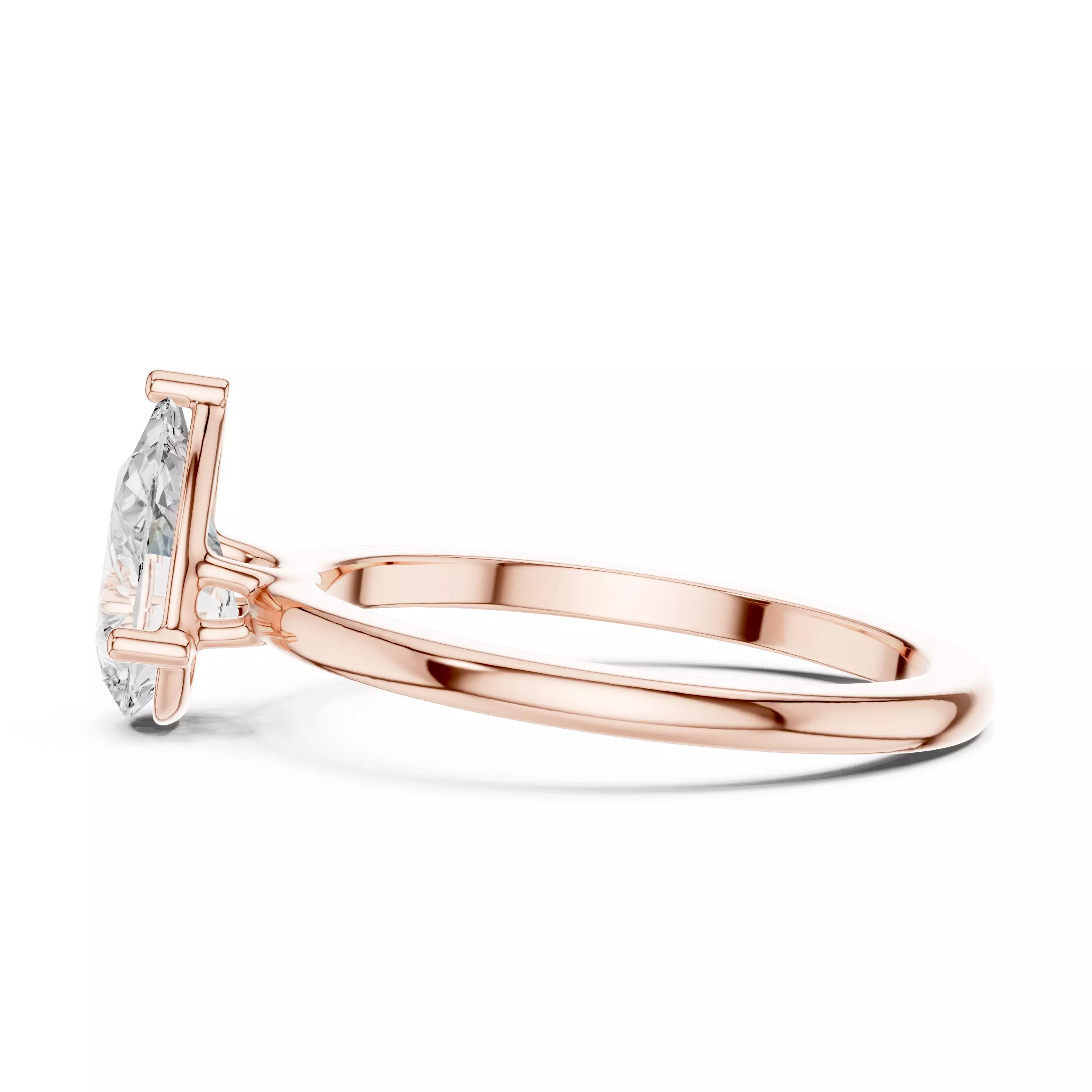 1CT Pear Cut Solitaire Diamond Engagement Ring 3DM STL Video 3D print model_5