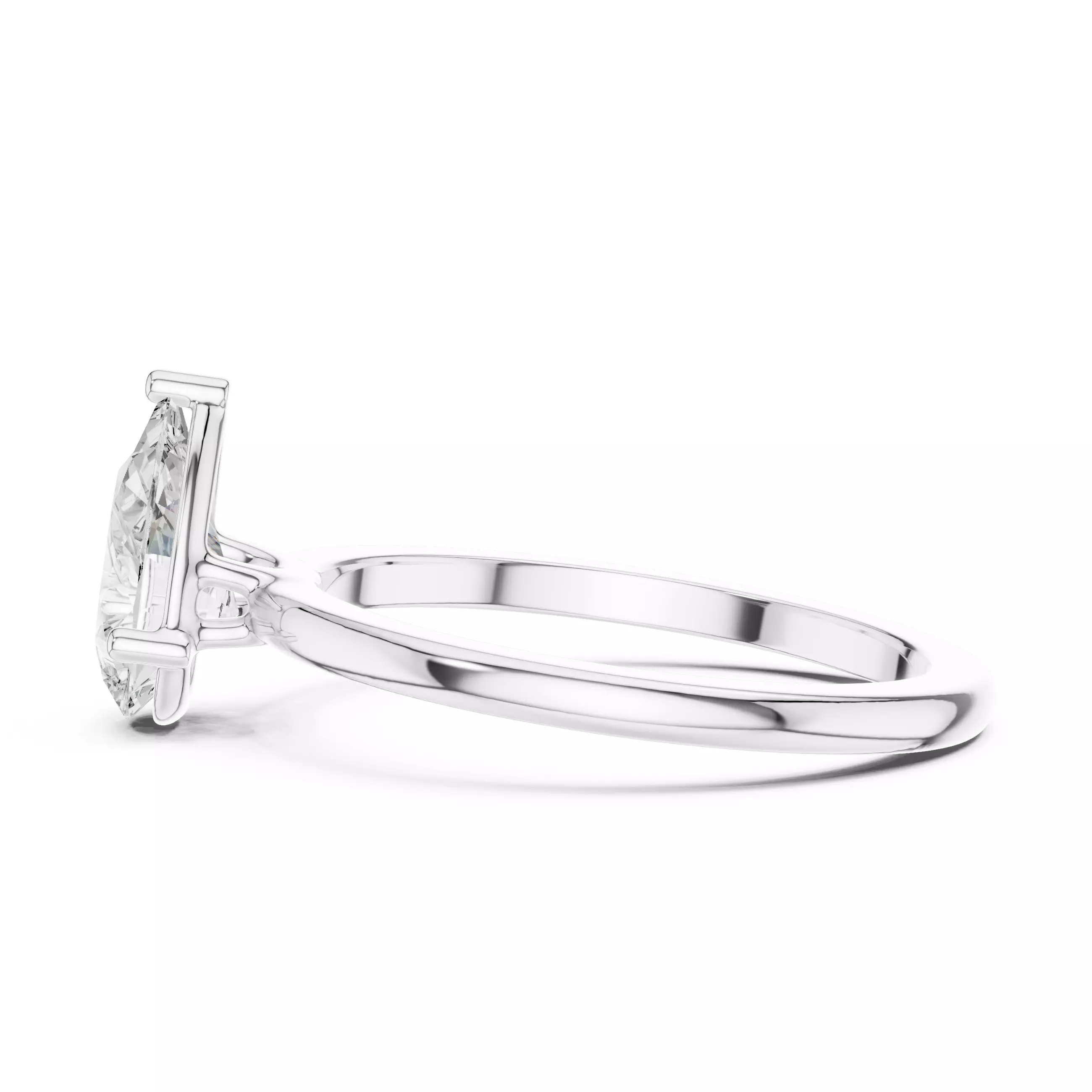 1CT Pear Cut Solitaire Diamond Engagement Ring 3DM STL Video 3D print model_13