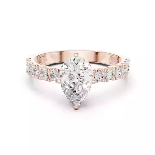 Pear and Round Diamond Engagement Wedding Ring 3DM STL Video