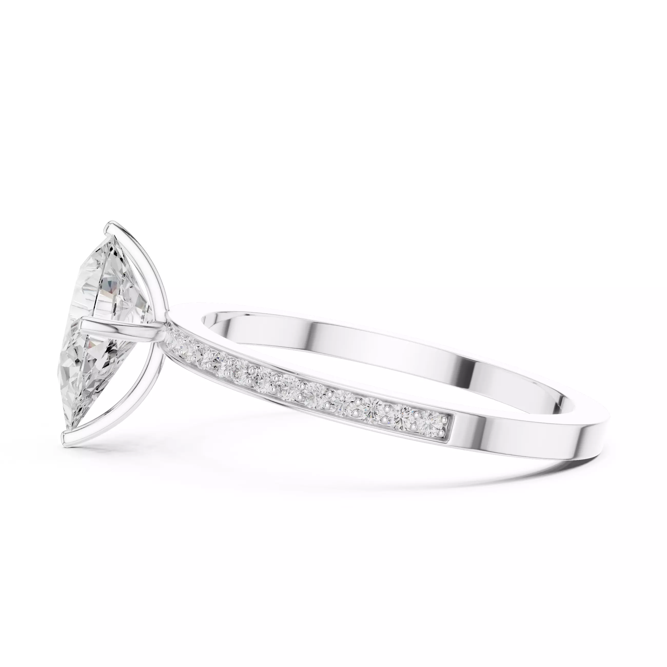 1CT Pear Diamond Engagement Wedding Ring 3DM STL Video 3D print model_13