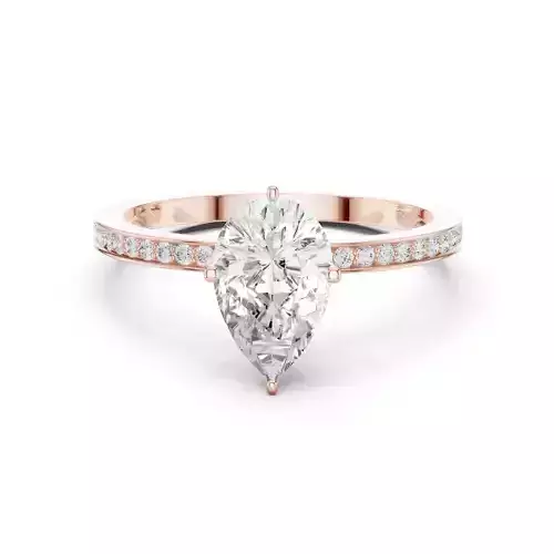 1CT Pear Diamond Engagement Wedding Ring 3DM STL Video 3D print model