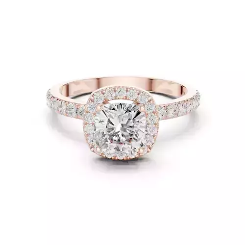 Round Cut Halo Diamond Engagement Wedding Ring 3DM STL Video