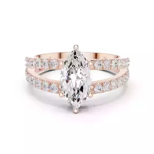 Marquise Cut Split Shank Engagement Wedding Ring 3DM STL Video