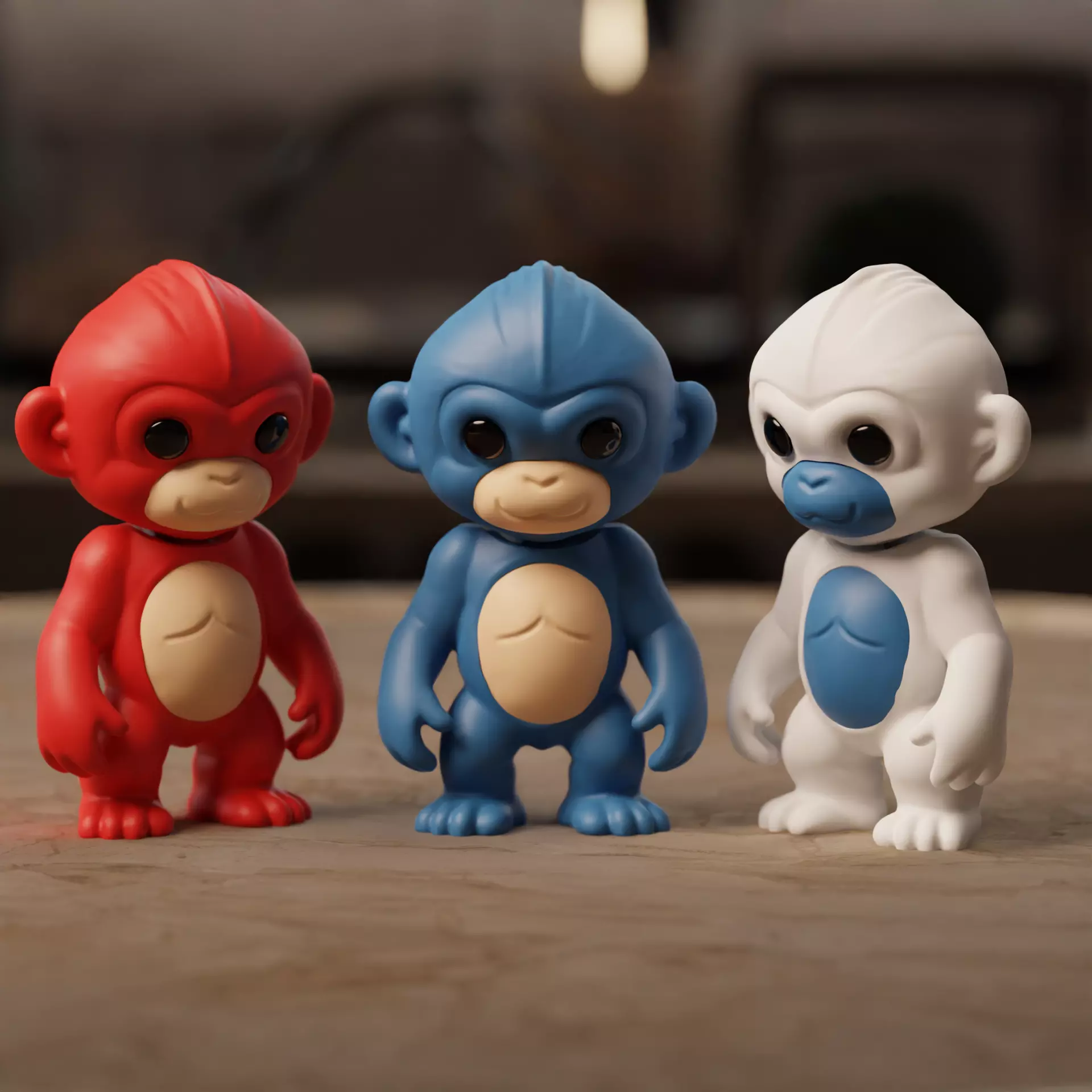 CUTE MONKEY KEYCHAIN VERSION 3D print model_0