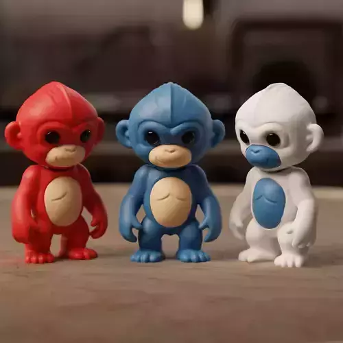 CUTE MONKEY KEYCHAIN VERSION 3D print model