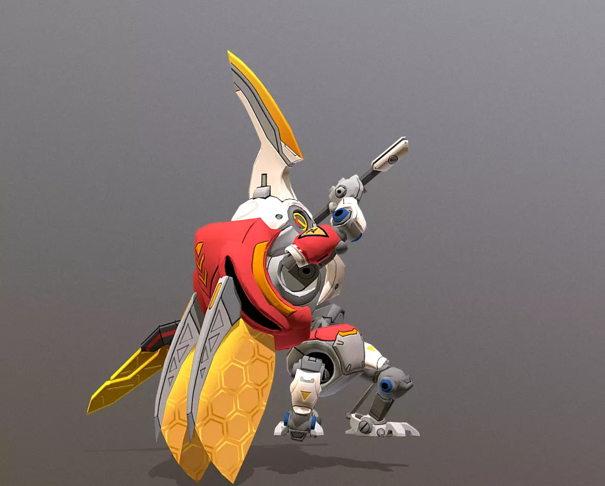 CYBORG-BEETLE-ROBOT Spear Slamming 3D model_0