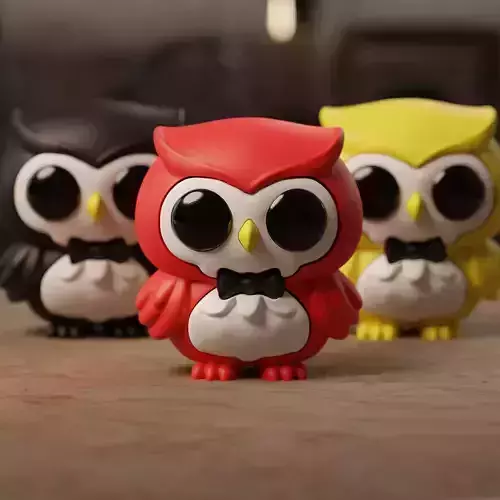 CUTE CHIBI OWL KEYCHAIN VERSION 3D print model