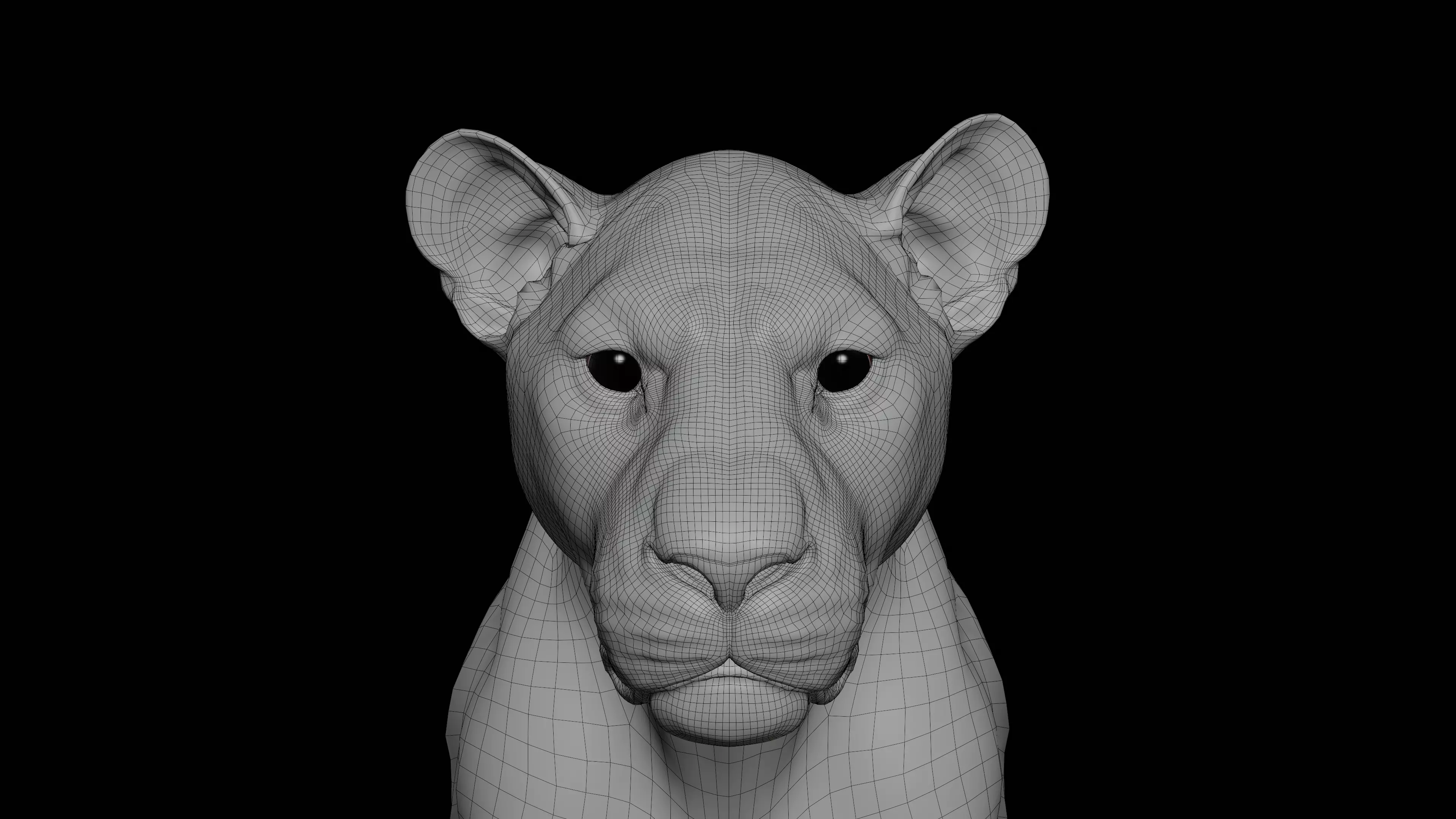 Realistic Lioness 3D Model Low-poly 3D model_2