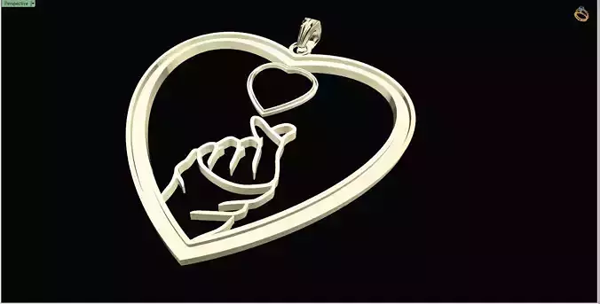 Elegant Heart Finger Symbol Pendant File Item 16