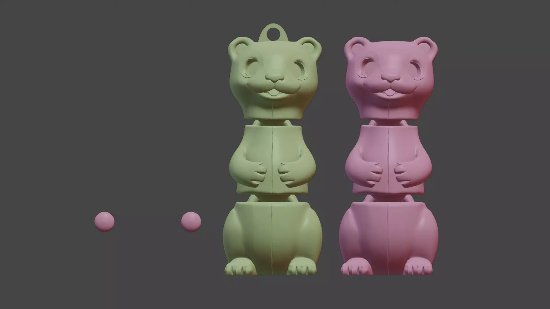 Ollie the Otter KEYCHAIN VERSION 3D print model_4