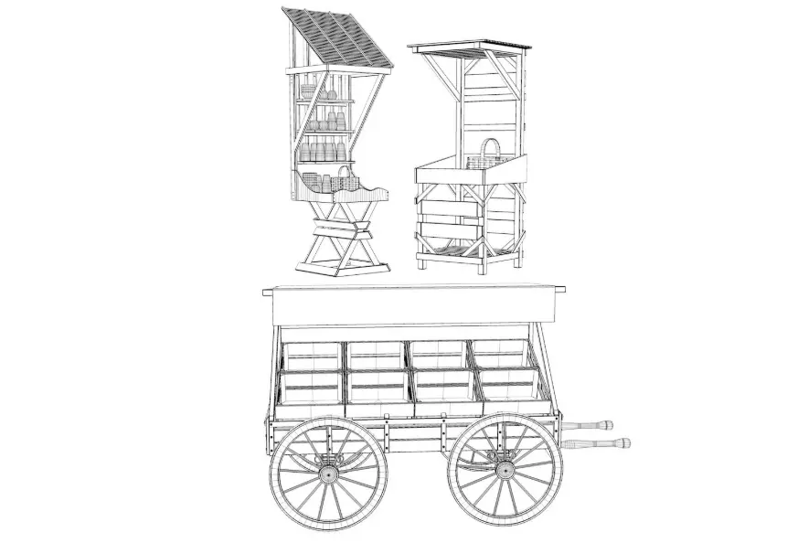 Medieval Market Stall collection 3D model_19