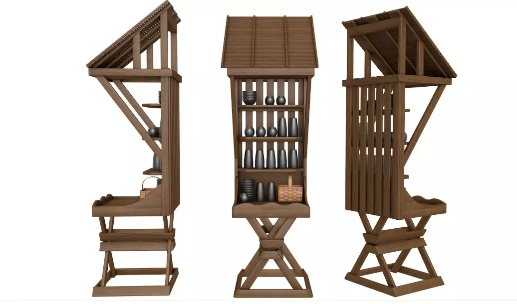 Medieval Market Stall collection 3D model_2