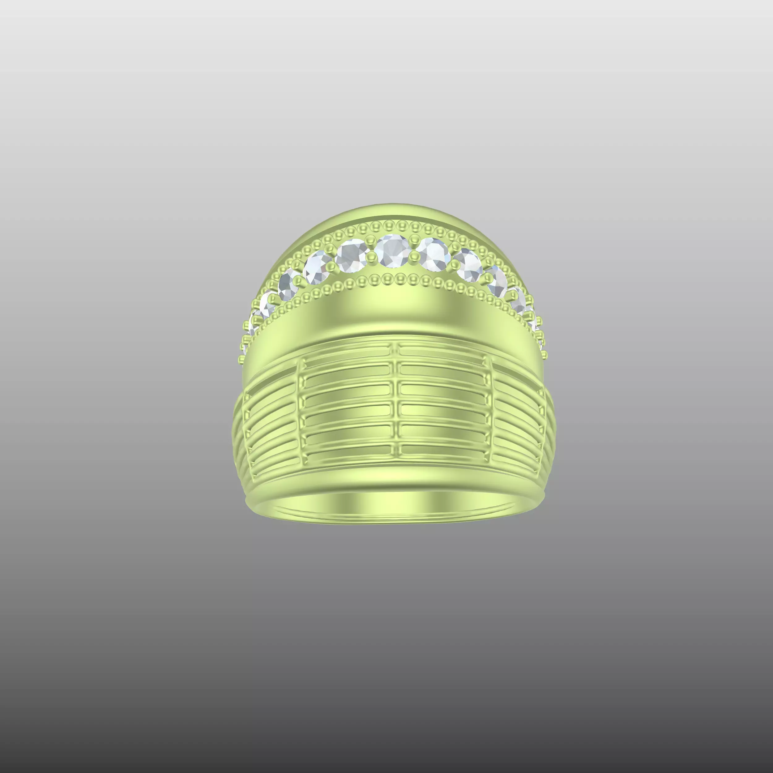 Designer Diamond Geometric Ring 3D print model_6