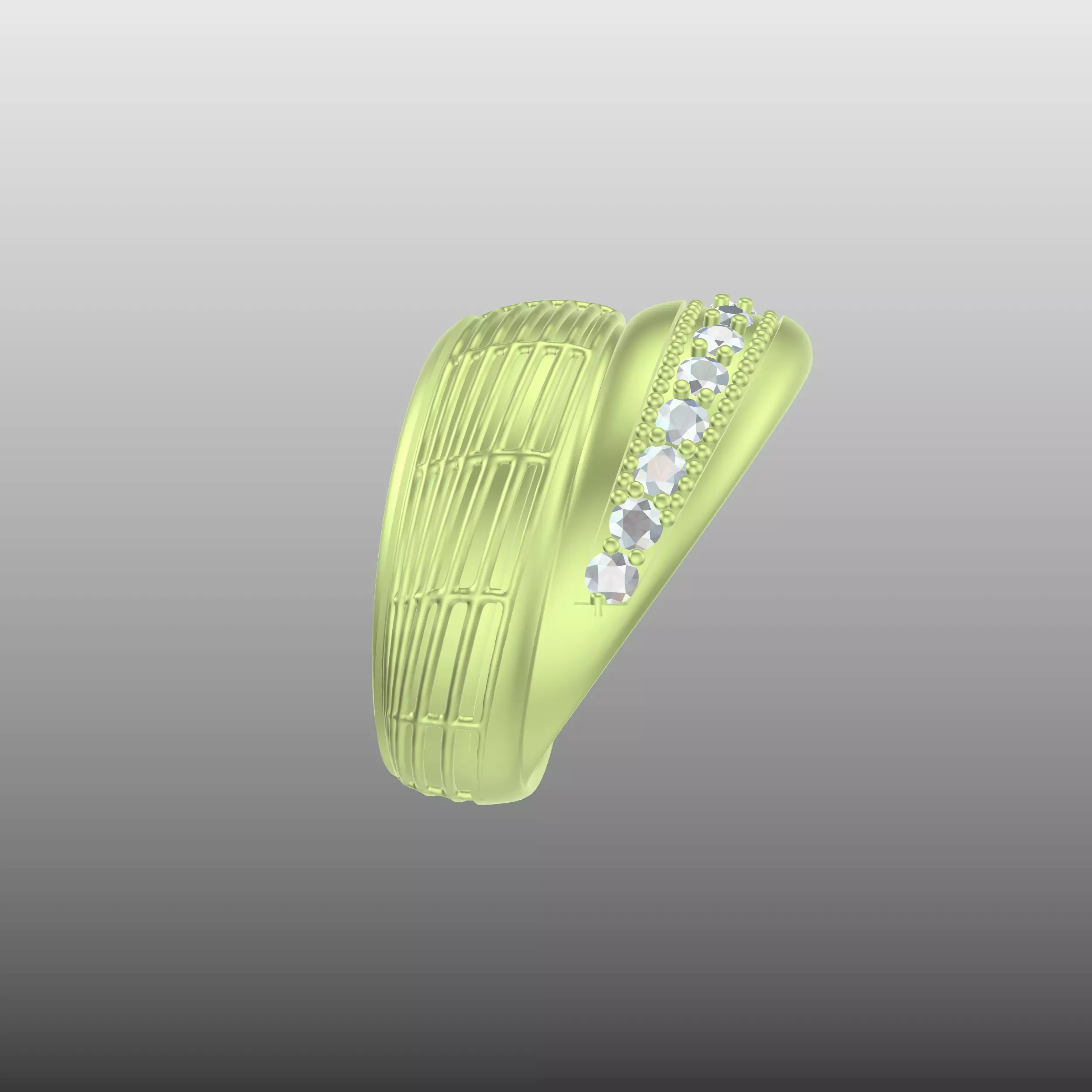 Designer Diamond Geometric Ring 3D print model_9