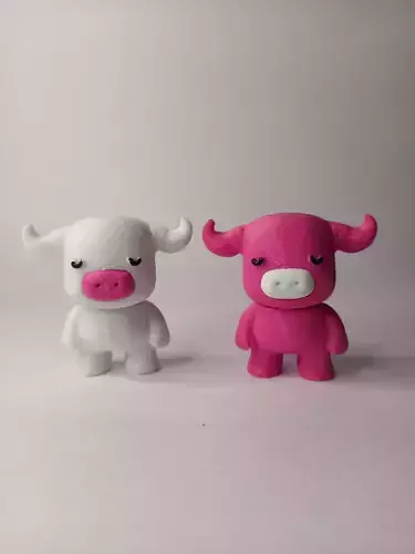 CUTE CHIBI SLEEPING BULL with KEYCHAIN VERSION