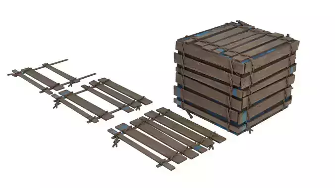 Wooden Box Pallet 3D model