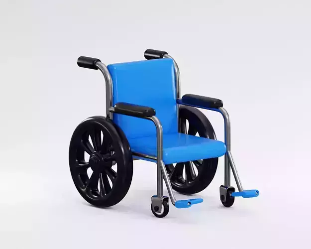 Cartoon Wheelchair Low-poly 3D model