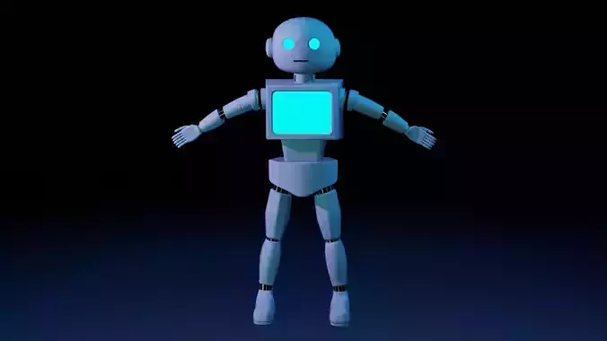 Cartoon Robot Character  Game Ready 3D Model 