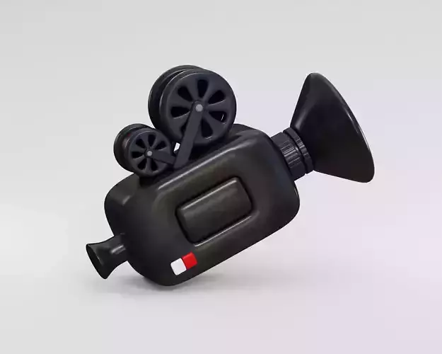Cartoon Video Camera Low-poly 3D model