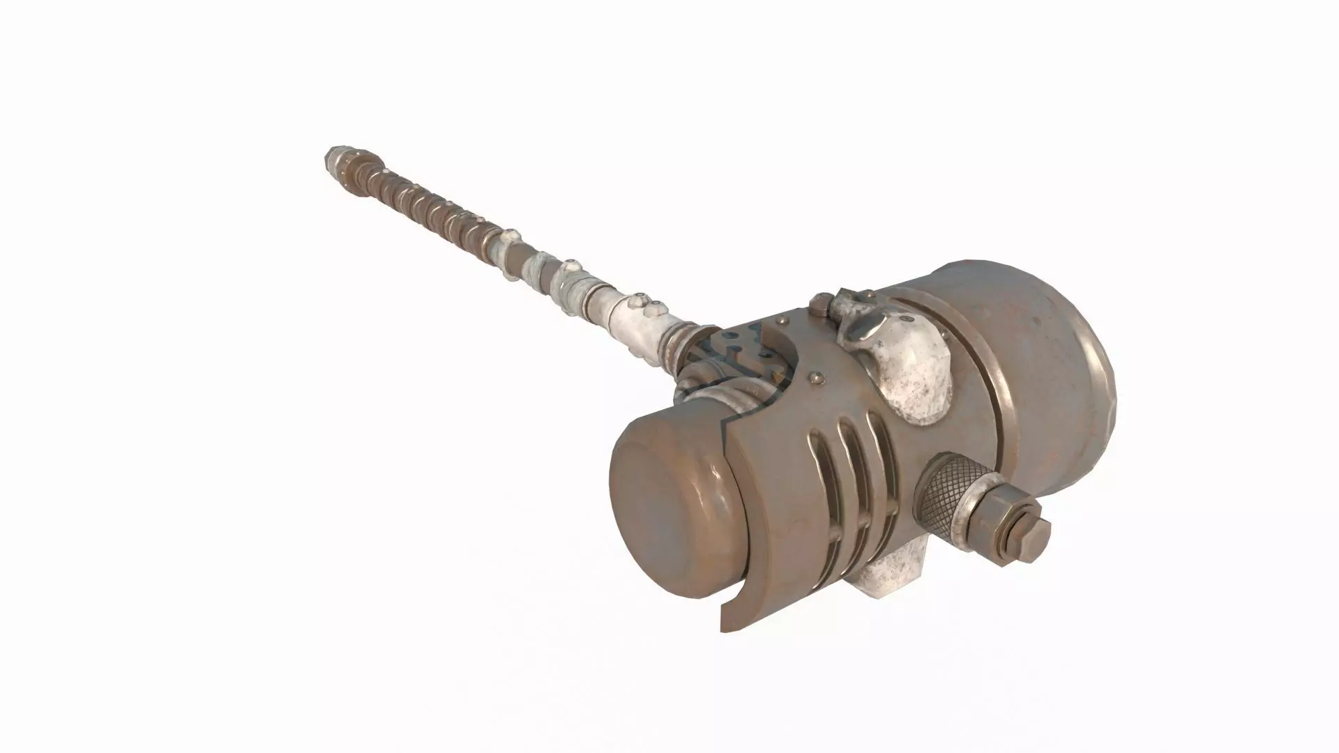 Future wasteland style cold weapon hammer 3D model_4