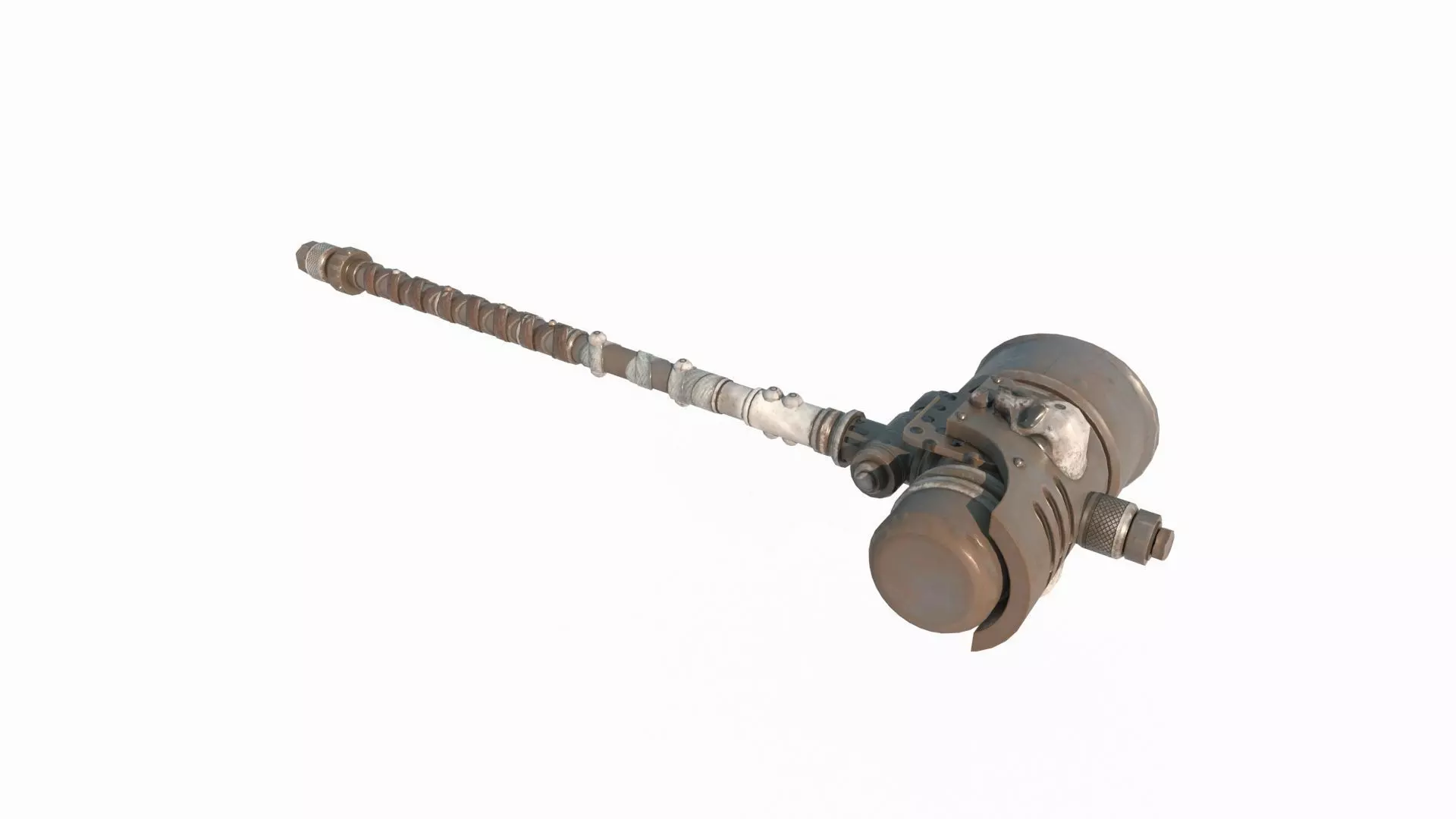 Future wasteland style cold weapon hammer 3D model_2
