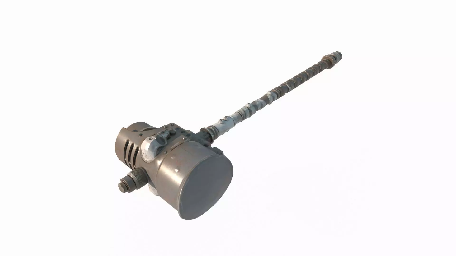 Future wasteland style cold weapon hammer 3D model_3