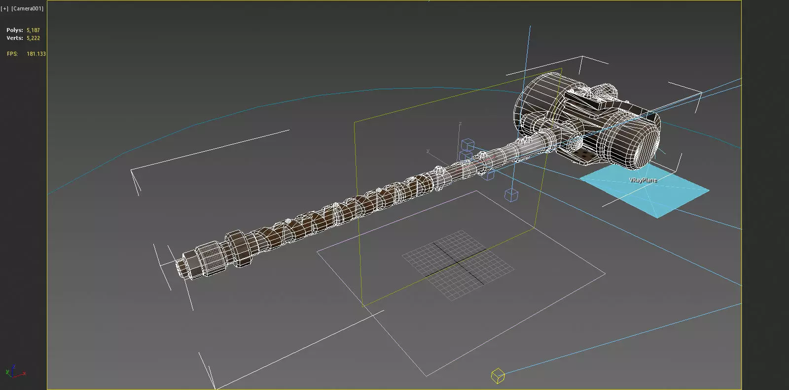 Future wasteland style cold weapon hammer 3D model_6