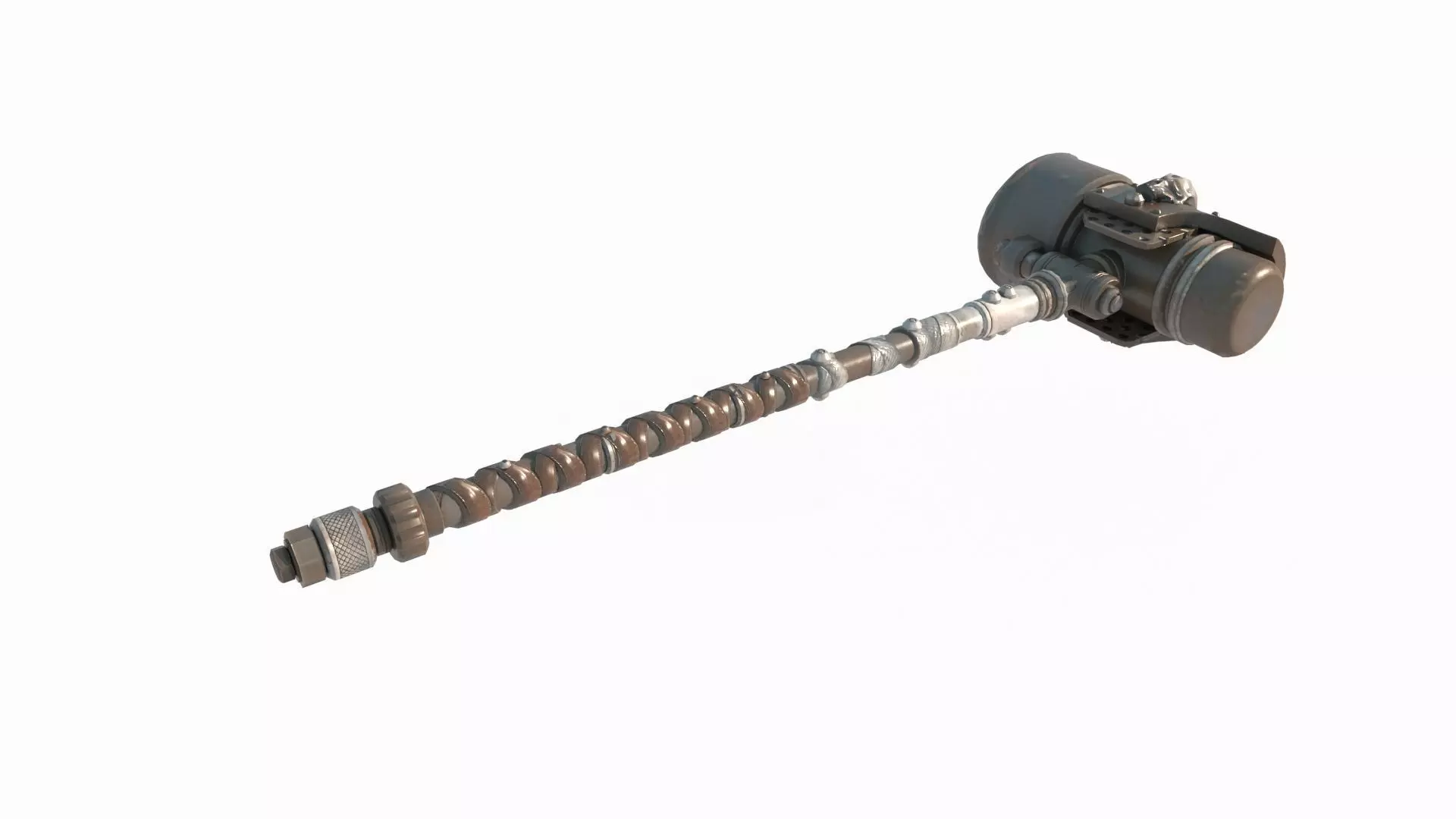 Future wasteland style cold weapon hammer 3D model_0