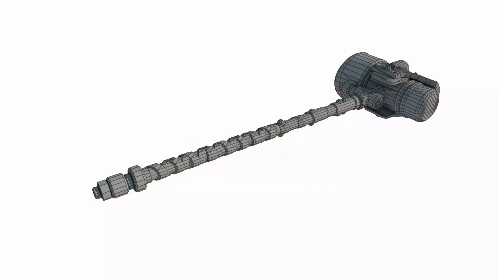 Future wasteland style cold weapon hammer 3D model_5