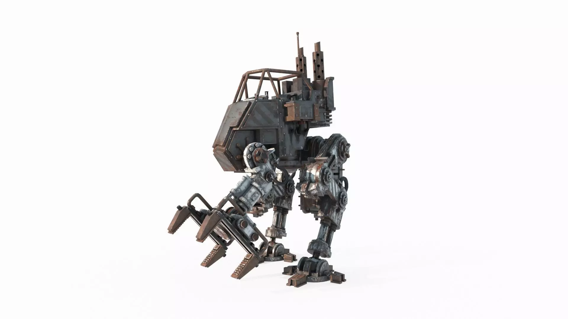Future sci-fi diesel powered maintenance robot 3D model_6