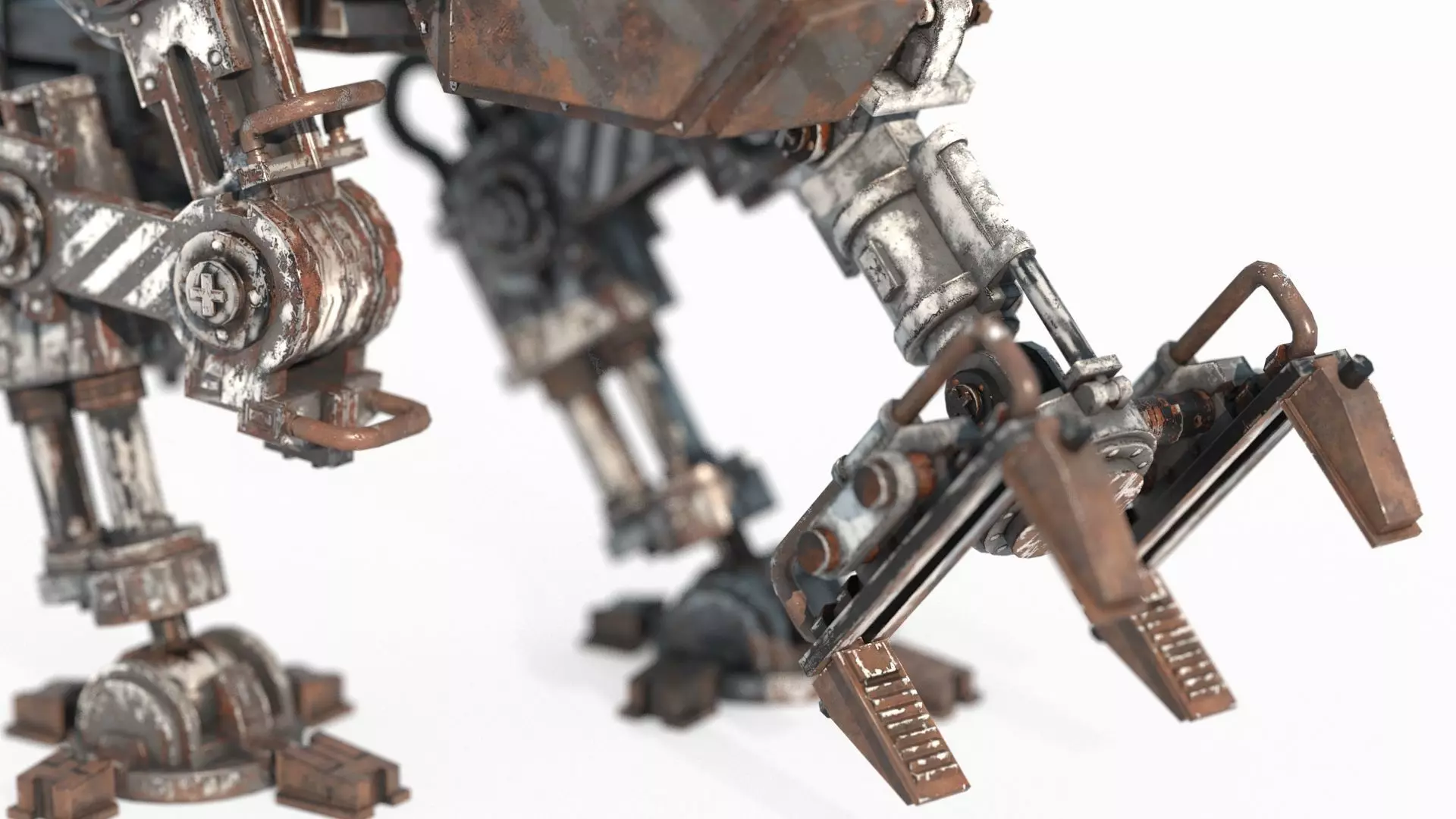 Future sci-fi diesel powered maintenance robot 3D model_10