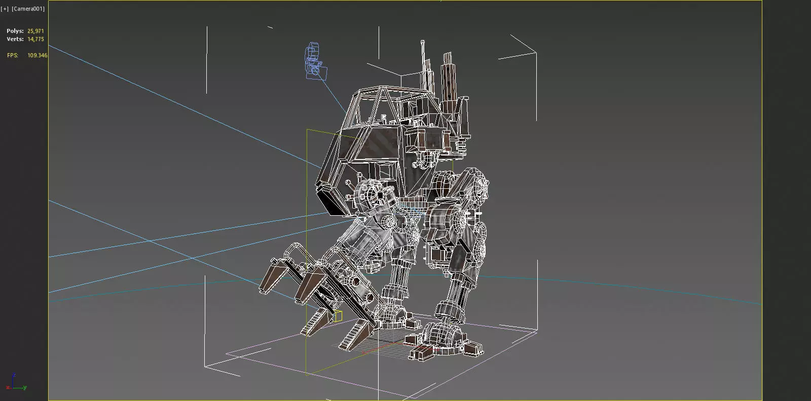 Future sci-fi diesel powered maintenance robot 3D model_8