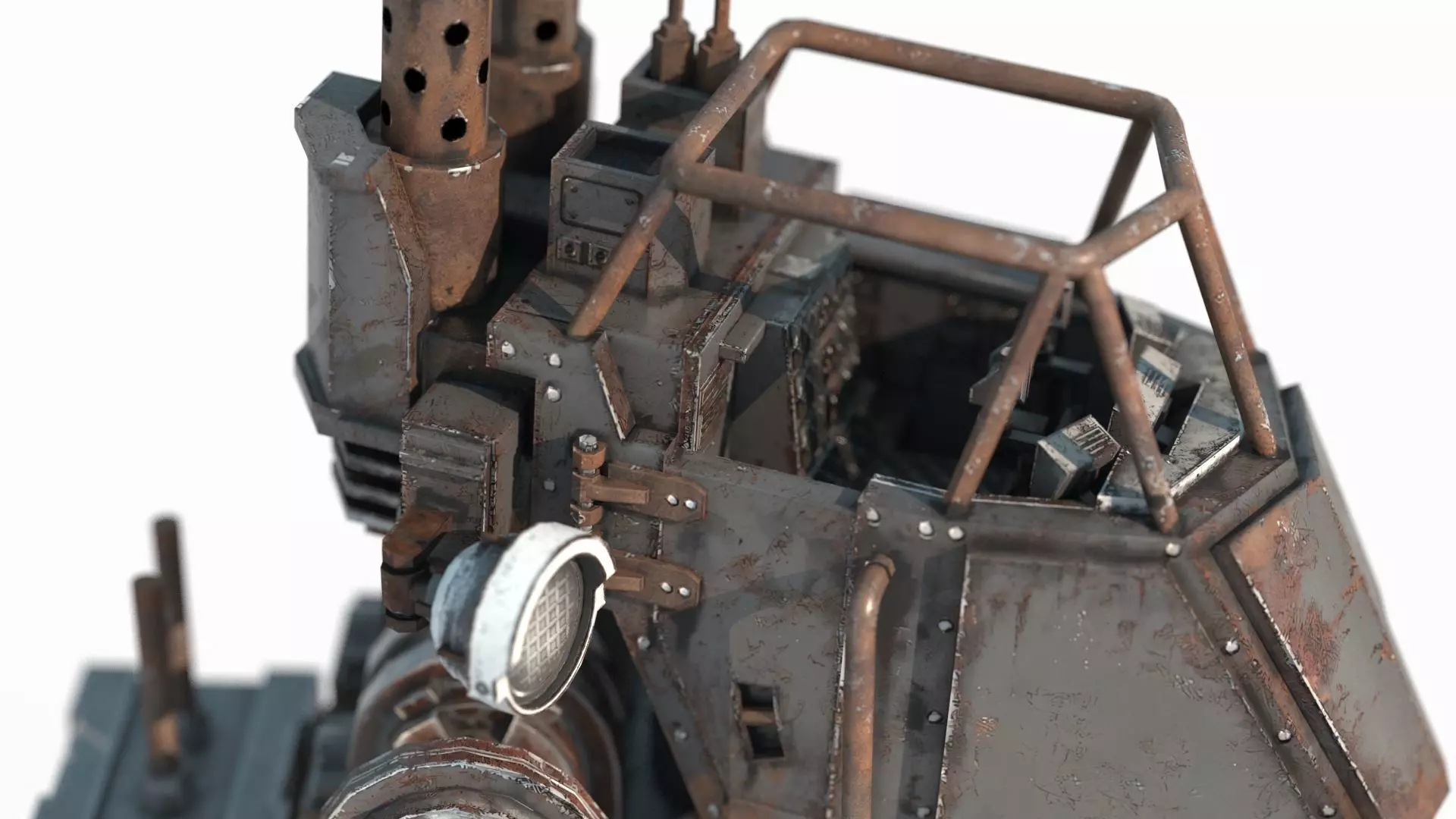 Future sci-fi diesel powered maintenance robot 3D model_9