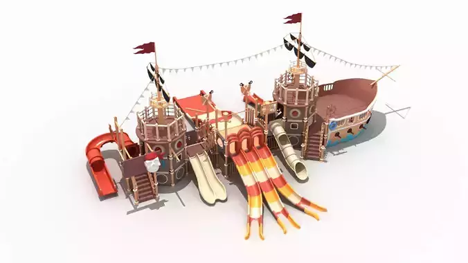 Pirate ship water park slide