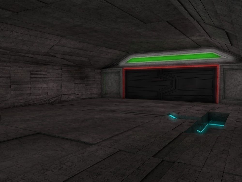 Space Hangar Ready to Render Low-poly 3D model_3