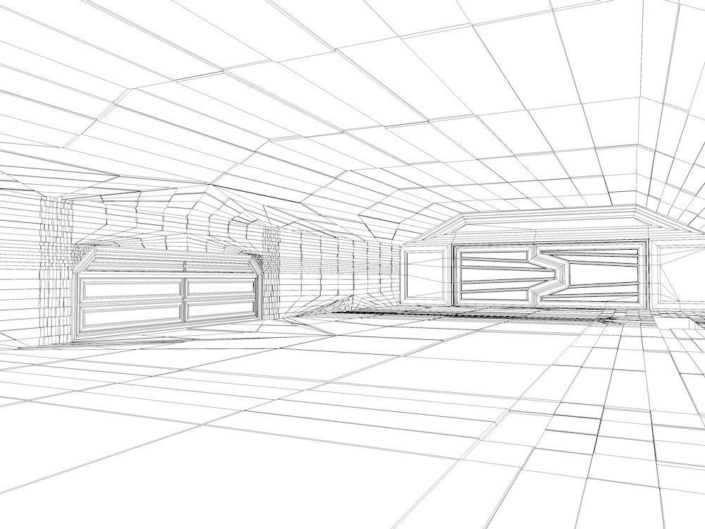 Space Hangar Ready to Render Low-poly 3D model_14