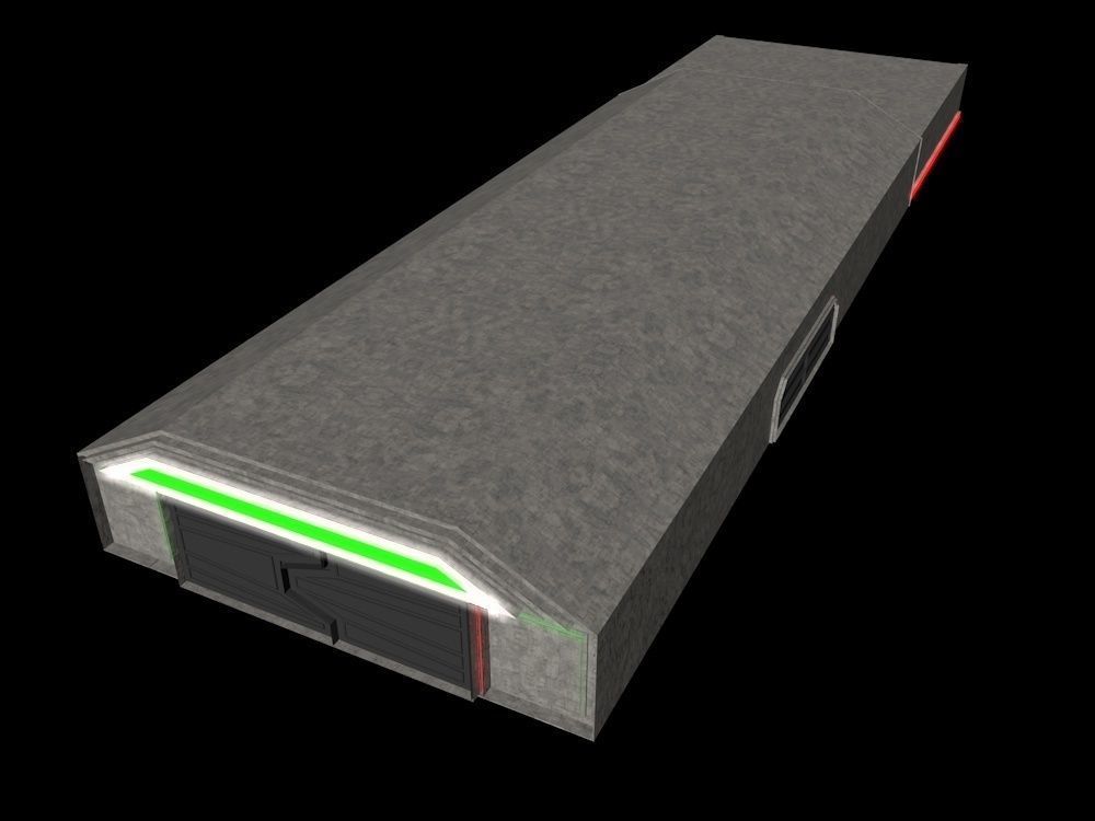 Space Hangar Ready to Render Low-poly 3D model_10